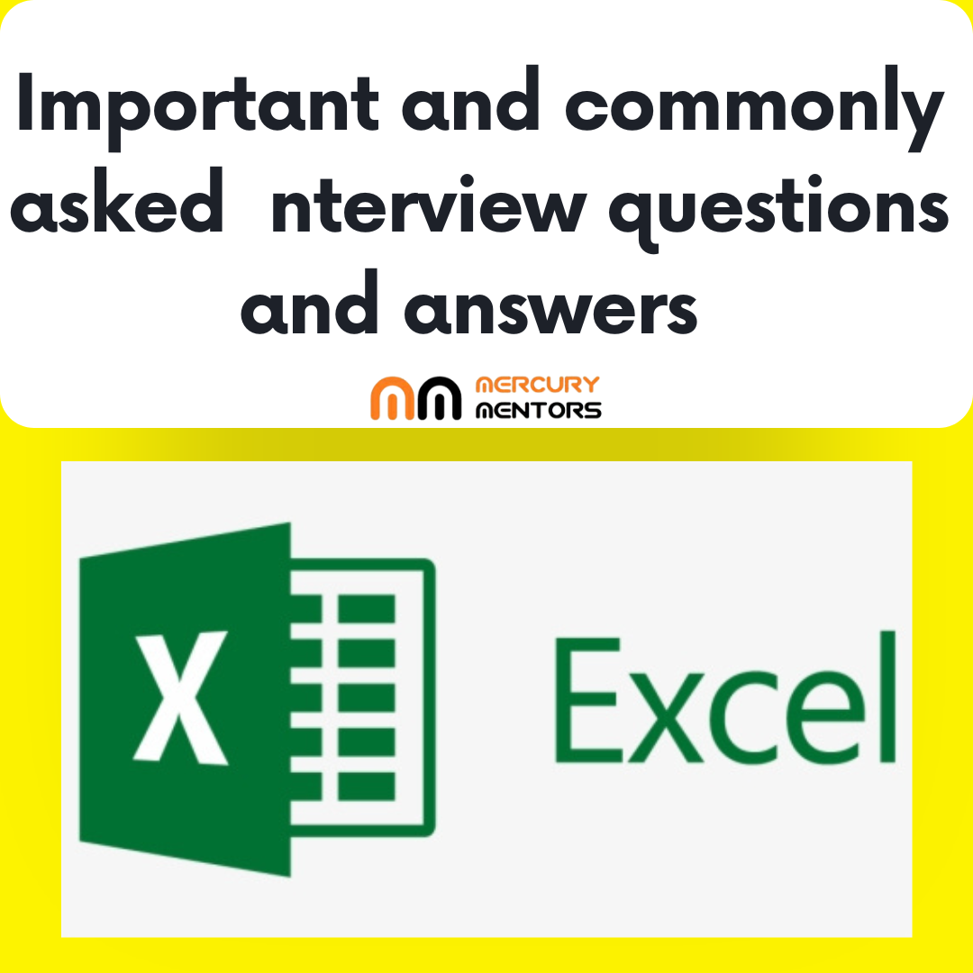 MS Excel Interview Questions and Answers